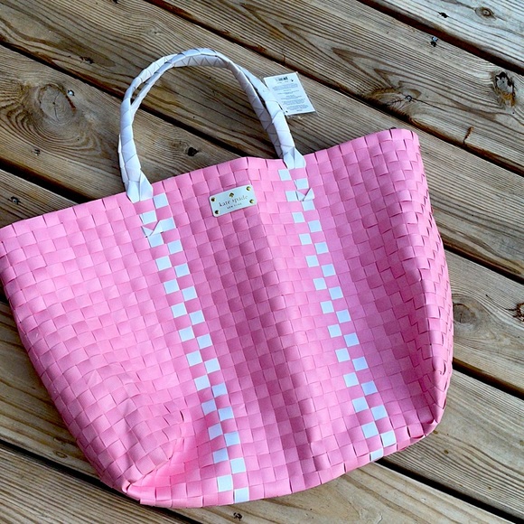 NWT- Kate Spade Pink Woven Tote - Picture 12 of 12